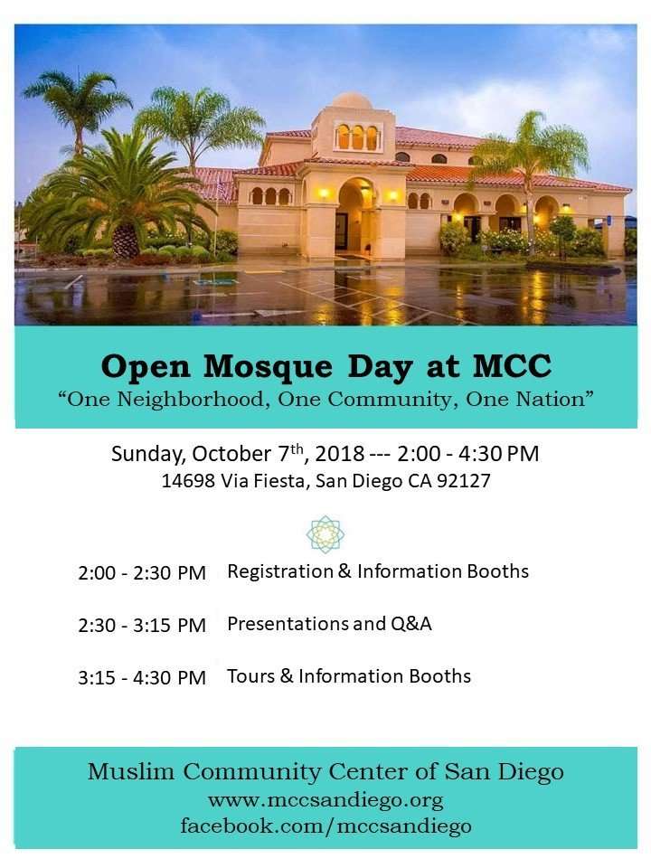 Open Mosque Day at MCC Muslim Community Center of Greater San Diego